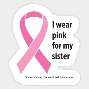 Breast cancer ribbon for sister, black type Sticker